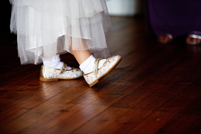 young bridesmaid's feet and shoes